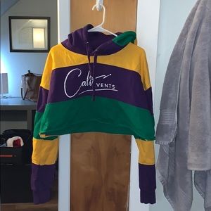 Cropped hoodie Mardi gras colors